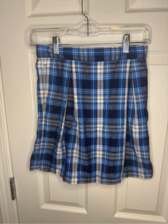 Lands' End Other - Lands' End Girls Blue Plaid Pleated Skort Size 10 Pockets School Tennis